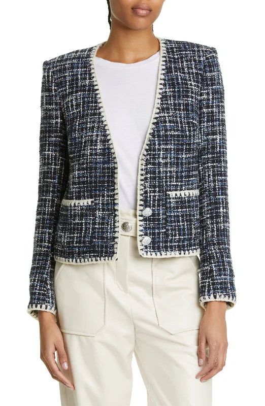 Ruffled JacketsVeronica Beard Bosea Cotton Blend Tweed Jacket