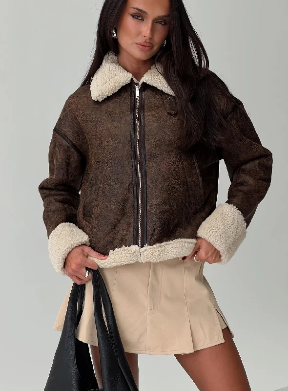 Running JacketsZephyria Shearling Jacket Brown