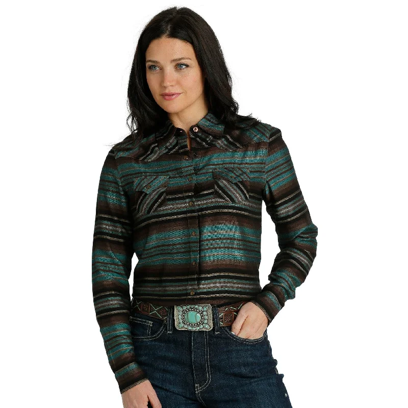 Casual ShirtsCruel Women's Stripe Button Down Western Shirt