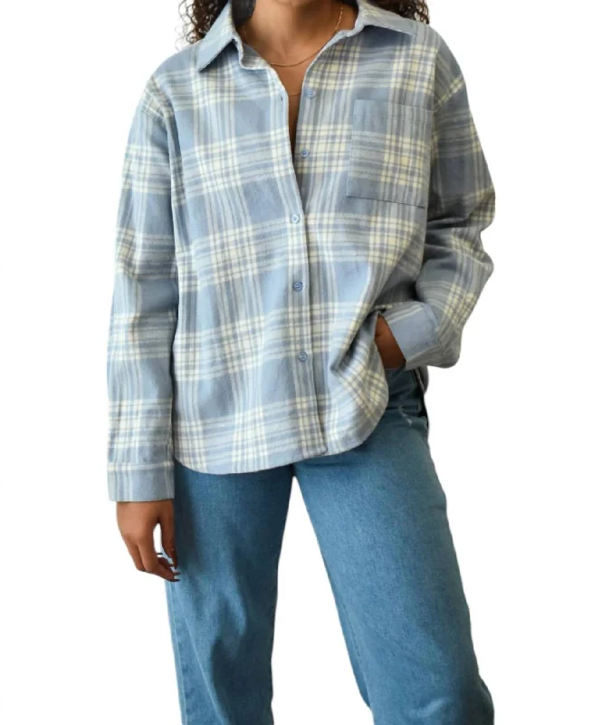 Zippered ShirtsGot It Flannel Shirt In Blue