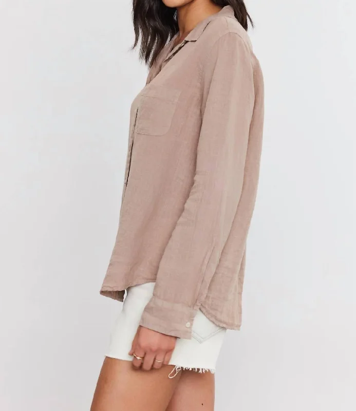 Yoga ShirtsNatalia Long Sleeve Shirt In Biscuit