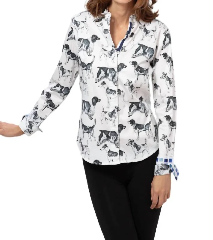 Floral ShirtsRome Shirt In Black White Doggies