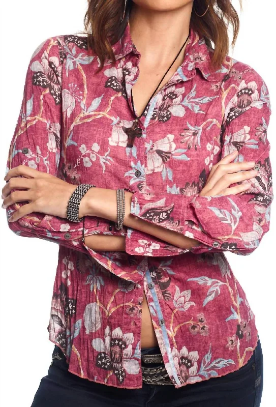 Thermal ShirtsSouk Floral Cotton Shirt In Red