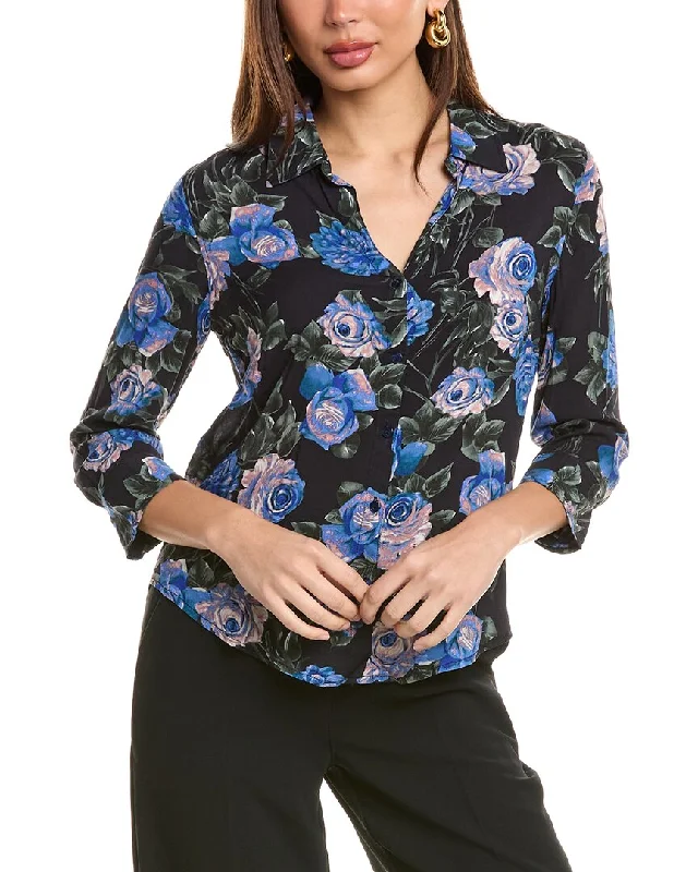 Hemp ShirtsT Tahari 3/4-Sleeve Button-Down Shirt