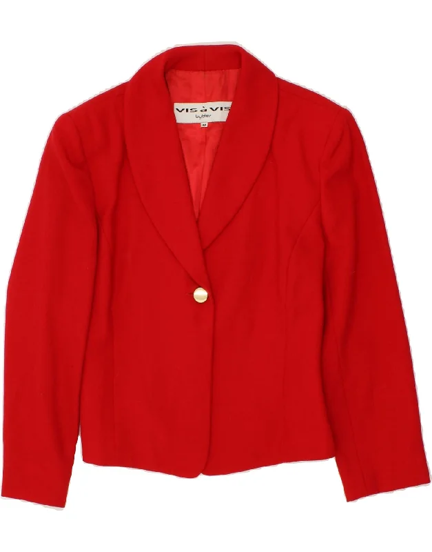 BlazerfabricBYBLOS Womens 1 Button Blazer Jacket IT 44 Medium Red Wool