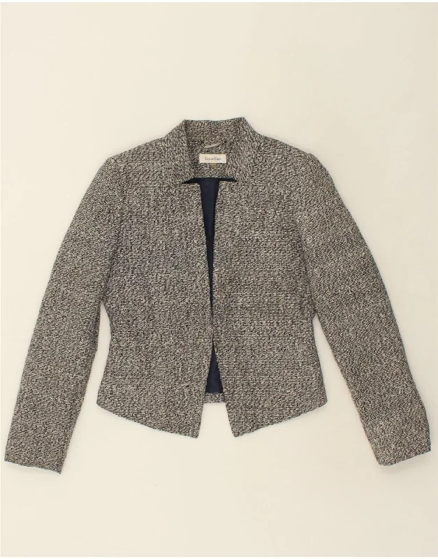 BlazernetworkCALVIN KLEIN Womens Crop Blazer Jacket US 4 Small Grey Polyester