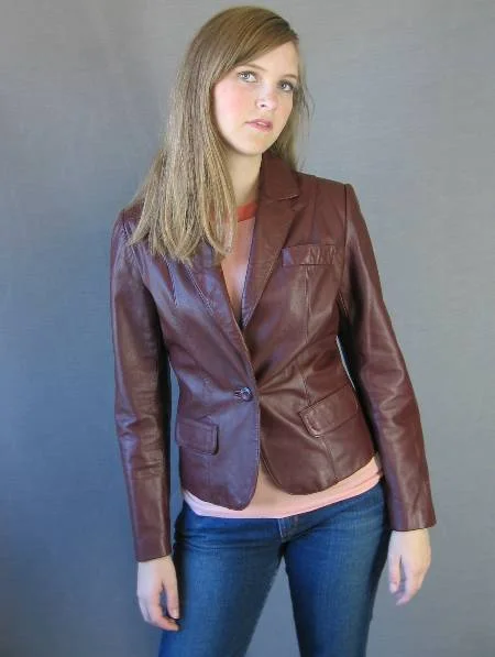 BlazerdeviceWomen's 70s Jacket Cropped Leather Vintage Curvy Blazer Medium Wilsons VFG