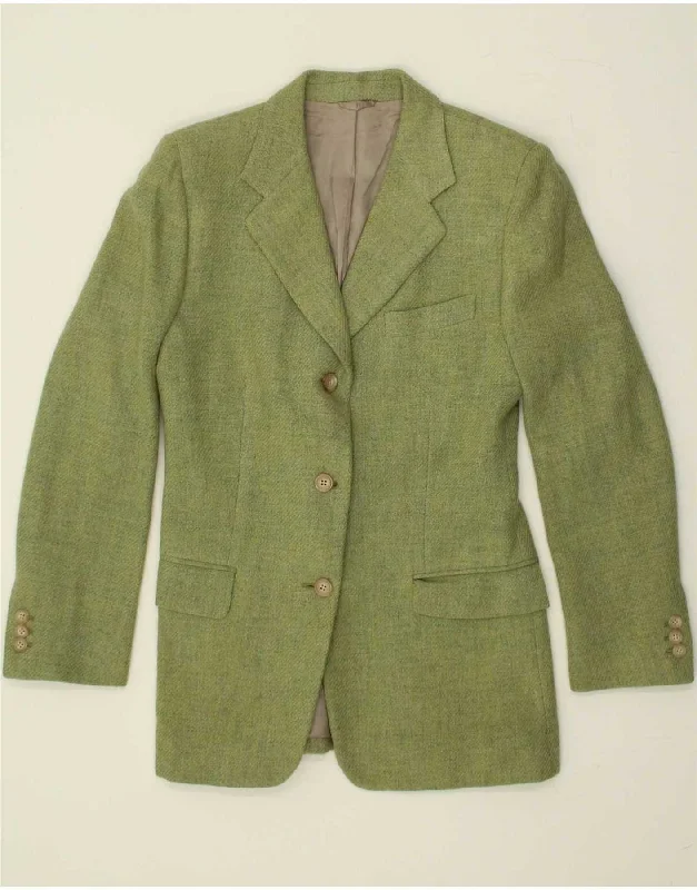 BlazervrDAVIDE CENCI Womens 3 Button Blazer Jacket IT 42 Medium Green Wool