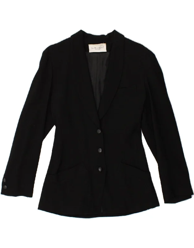 BlazerdataGIAN MARCO VENTURI Womens Slim 3 Button Blazer Jacket IT 50 XL Black Wool