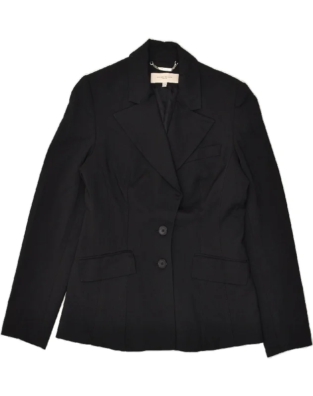 BlazerspiritKAREN MILLEN Womens 2 Button Blazer Jacket UK 14 Medium Black Viscose