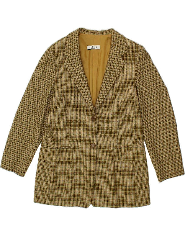 BlazerliteratureMARELLA Womens 2 Button Blazer Jacket UK 14 Large  Beige Houndstooth