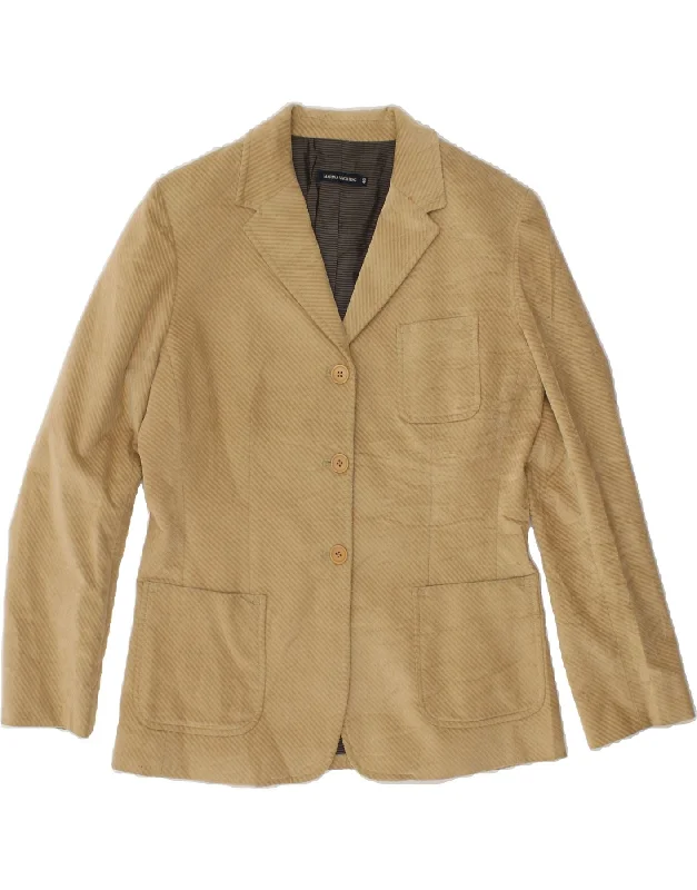 BlazercryptoMARINA YACHTING Womens 3 Button Blazer Jacket IT 46 Large Beige