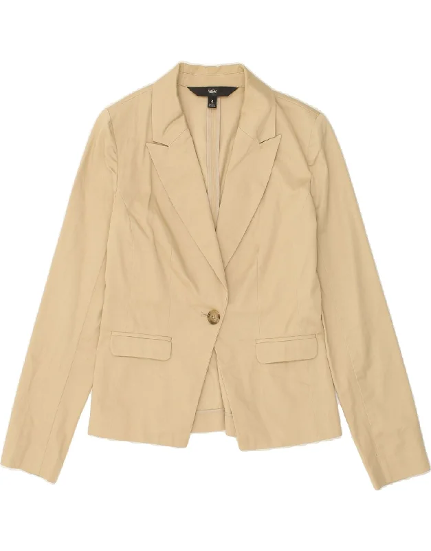 BlazerprideMOSSIMO Womens 1 Button Blazer Jacket US 4 Small Beige Cotton