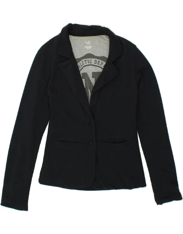 BlazeraugmentedNIKE Womens 2 Button Blazer Jacket UK 10 Small Navy Blue Cotton