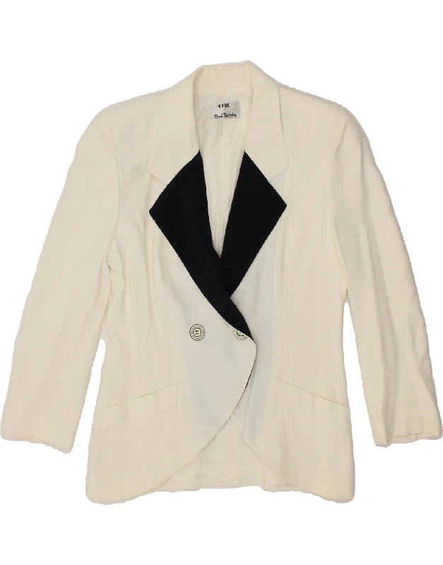 BlazerwearRENATO BALESTRA Womens Double Breasted Blazer Jacket UK 14 Medium White