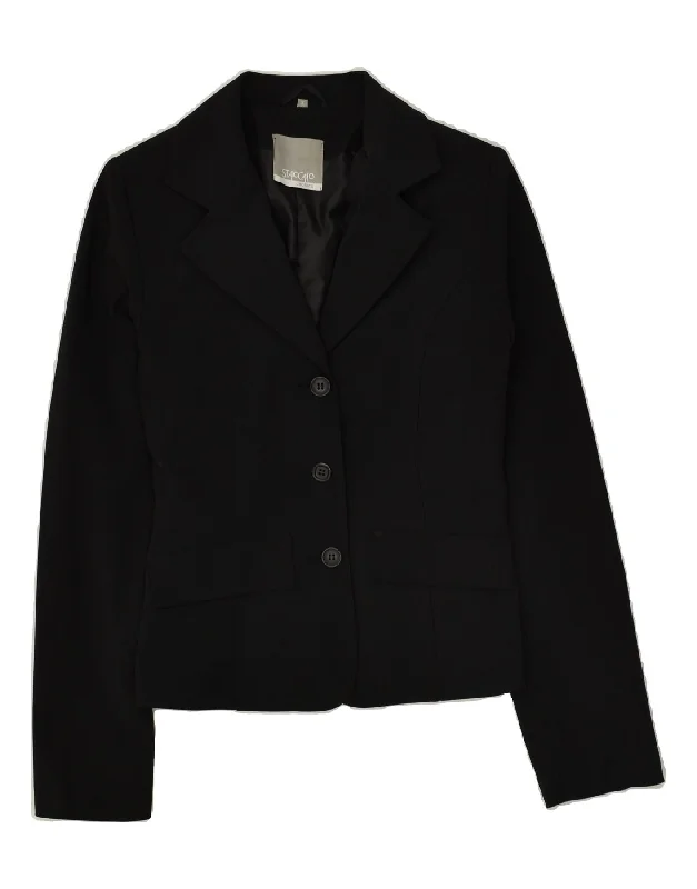 BlazerfashionSTACCATO Womens 3 Button Blazer Jacket IT 34 XS Black Polyester