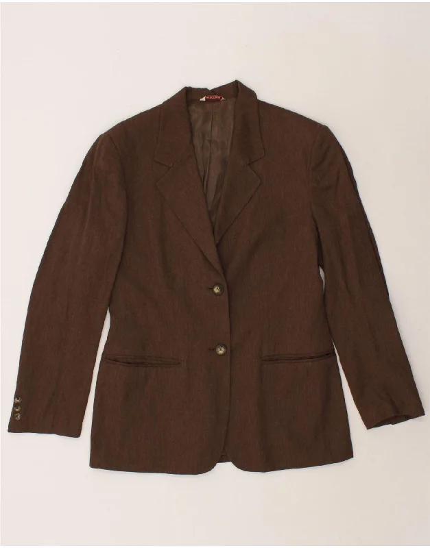 BlazeraccessorySTEFANEL Womens 2 Button Blazer Jacket IT 42 Medium Brown