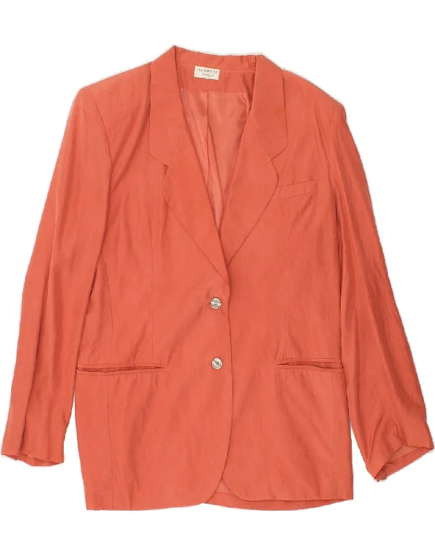 BlazerseasonULTIMO 21 Womens 2 Button Blazer Jacket UK 14 Medium Orange Silk