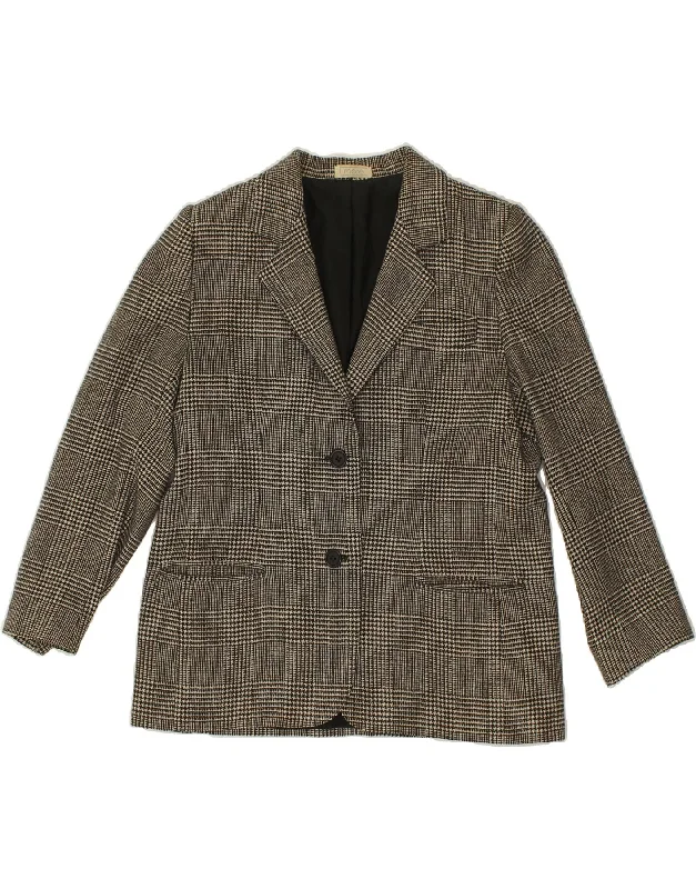 BlazervirtualVINTAGE Womens 2 Button Blazer Jacket EU 46 XL Grey Check Wool