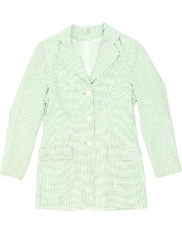 BlazernetworkVINTAGE Womens 2 Button Blazer Jacket UK 10 Small Green Check