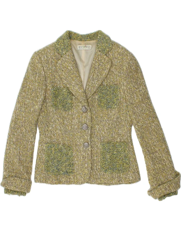 BlazergameVINTAGE Womens 3 Button Blazer Jacket IT 46 Large Green Acrylic