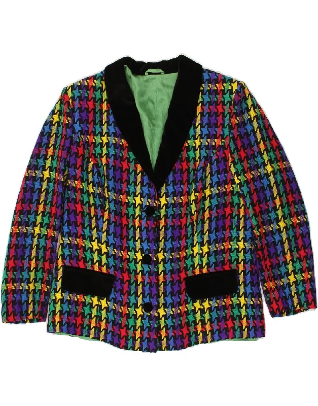 BlazereventVINTAGE Womens 3 Button Blazer Jacket  UK 8 Small Multicoloured