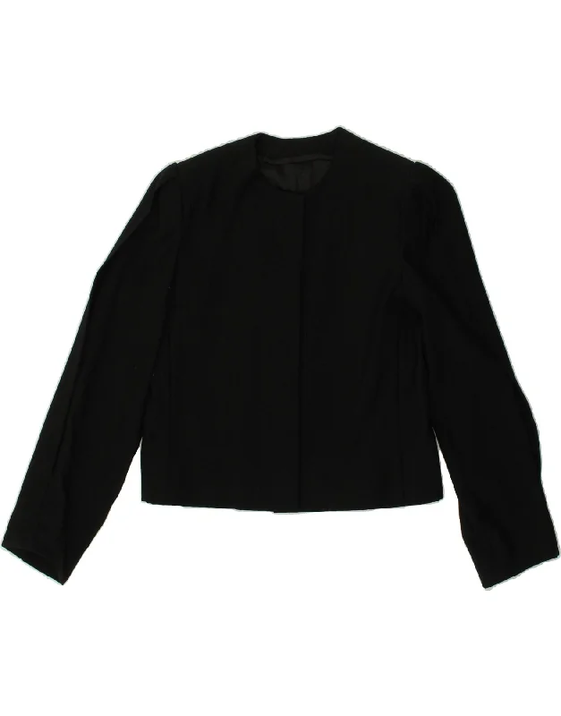 BlazercrazeVINTAGE Womens Crop Open Blazer Jacket UK 10 Small Black