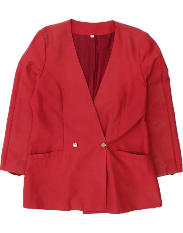 BlazerfashionVINTAGE Womens Double Breasted Blazer Jacket IT 44 Medium Red