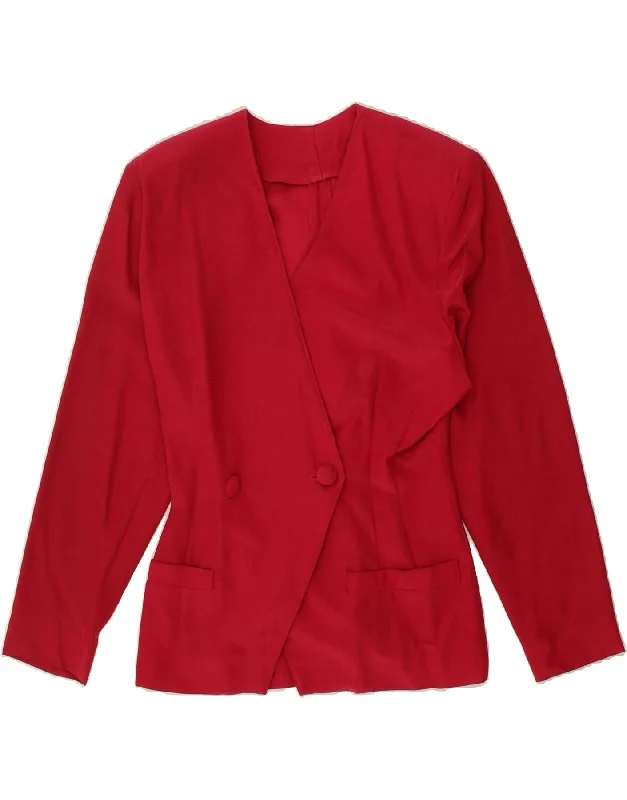 BlazermaniaVINTAGE Womens Double Breasted Blazer Jacket UK 8 Small Red