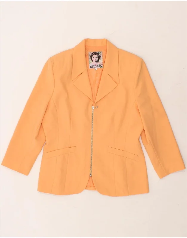 BlazerseasonVINTAGE Womens Oversized Blazer Jacket IT 40 Small Orange Polyester