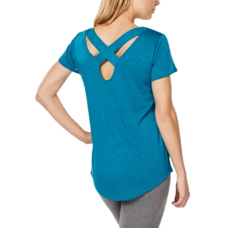 Compression T-ShirtsIdeology Women's Cross-Back T-Shirt Jade Vine Size Extra Small