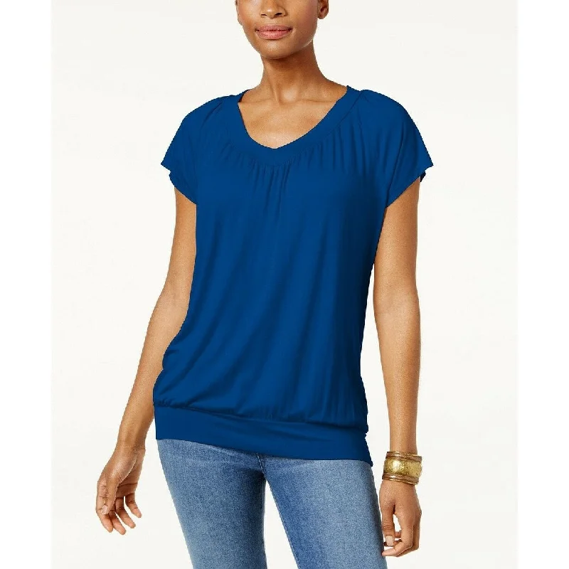 Sheer T-ShirtsJM Collection Women's Blouson T-Shirt Blue Size Small - S