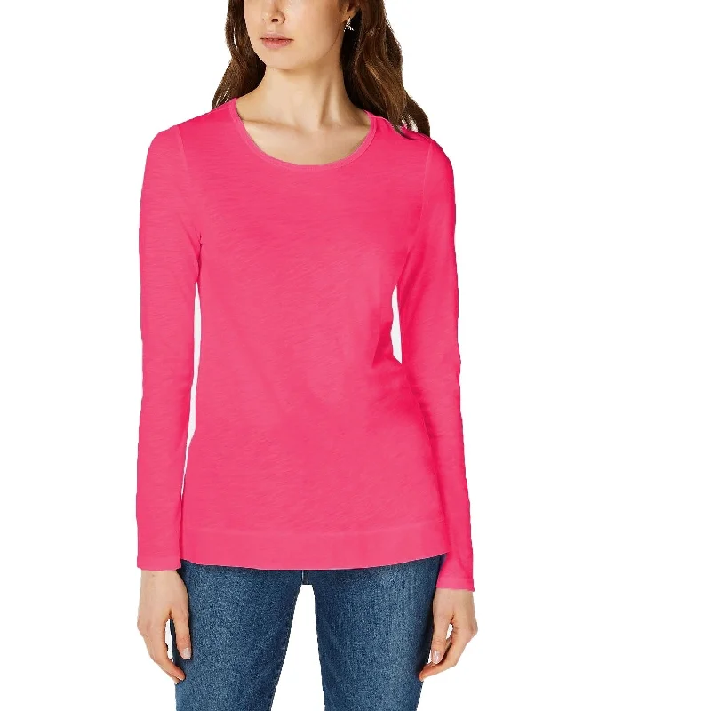 Metallic T-ShirtsMaison Jules Women's High-Low T-Shirt Fuchsia Purple Size Extra Large - Pink - X-Large