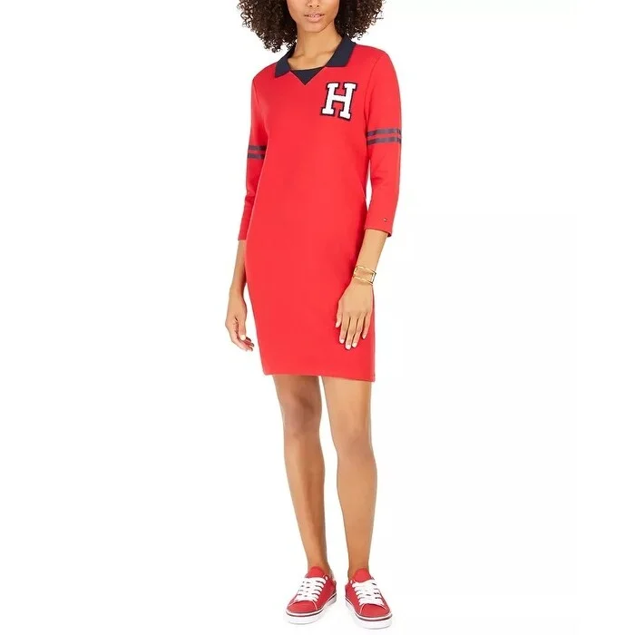 Running T-ShirtsTommy Hilfiger Women's Varsity-Graphic T-Shirt Dress Medium Red Size Extra Small - X-Small