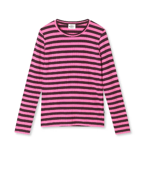 Urban T-Shirts5x5 Classic Stripe Talika Top, Plum Perfect/Carmine Rose