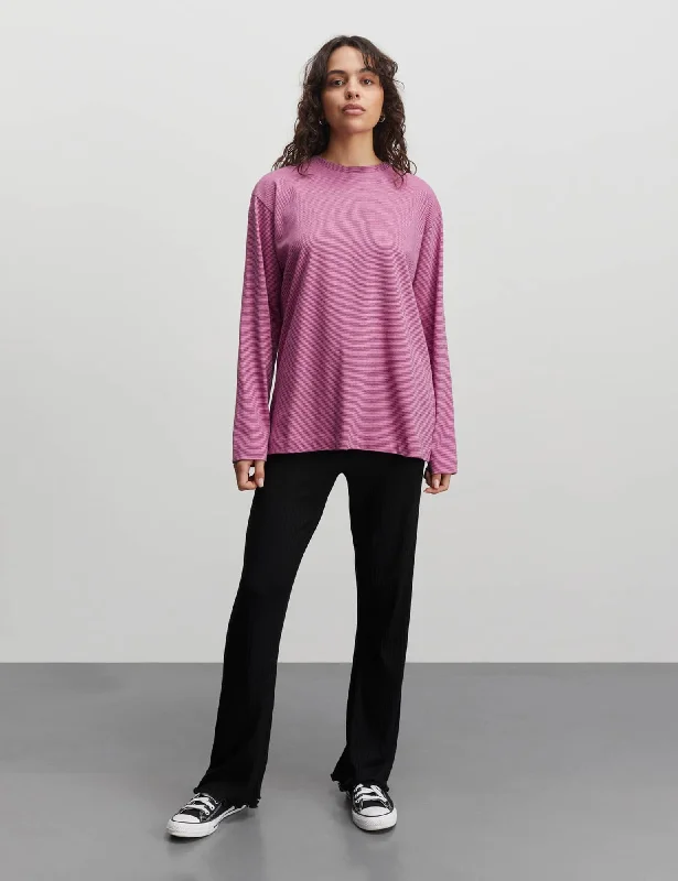 Layered T-ShirtsCrisp Jersey Jerry Tee LS, Carmine Rose/Black