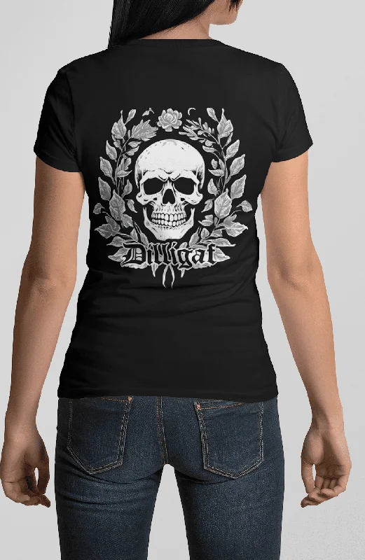 Asymmetrical T-ShirtsGrey Vine Skull