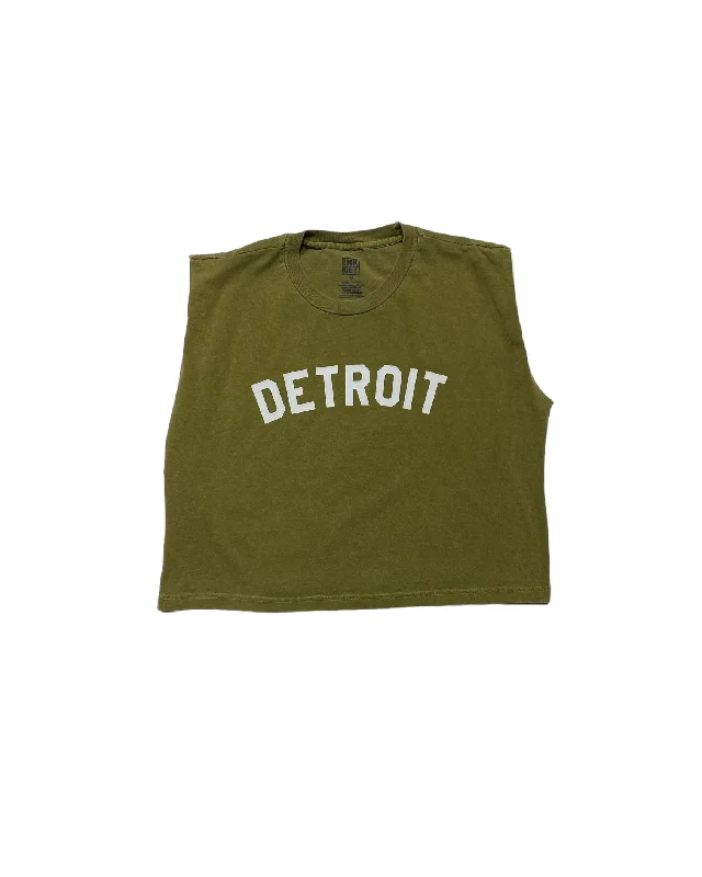 Logo T-ShirtsInk Detroit- Basic Detroit Women's Heavyweight Muscle T-Shirt Army green