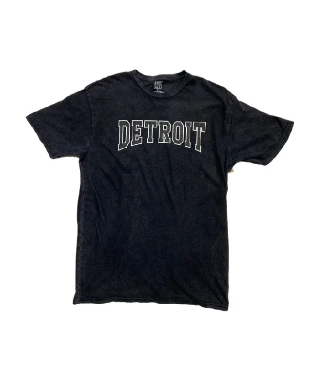 Cotton T-ShirtsInk Detroit Varsity Mineral Wash T-Shirt - Black