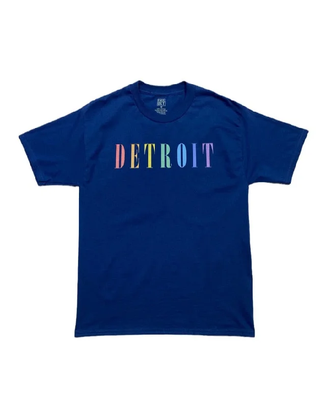 Bamboo T-ShirtsInk Detroit - Pastel Rainbow - T-Shirt - Regal Blue