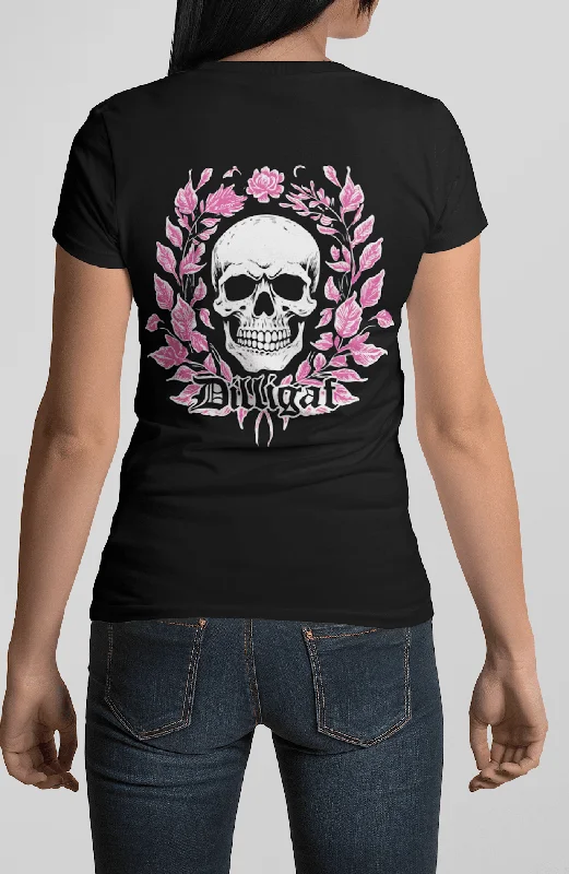 Striped T-ShirtsPink Vine Skull