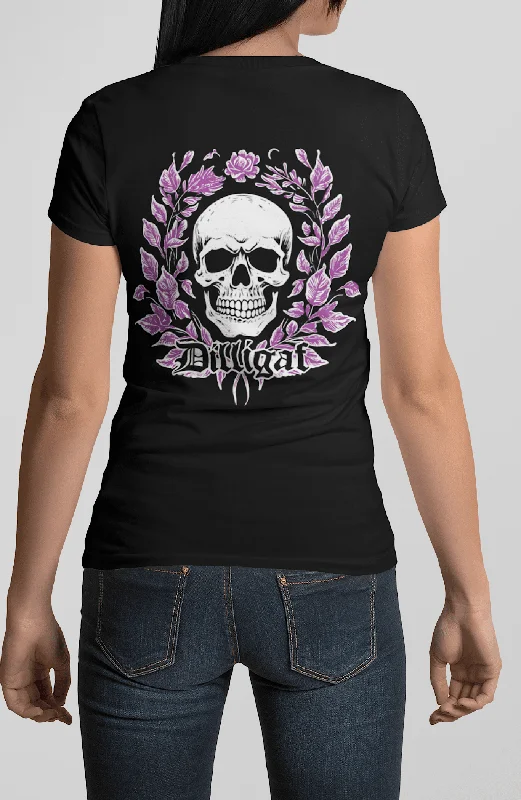 Off-Shoulder T-ShirtsPurple Vine Skull