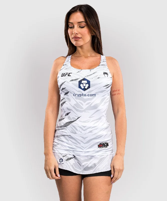 UV-Protection T-ShirtsUFC Fusion by Venum Authentic Fight Night Women’s Fitted Tank With Shelf Bra - White