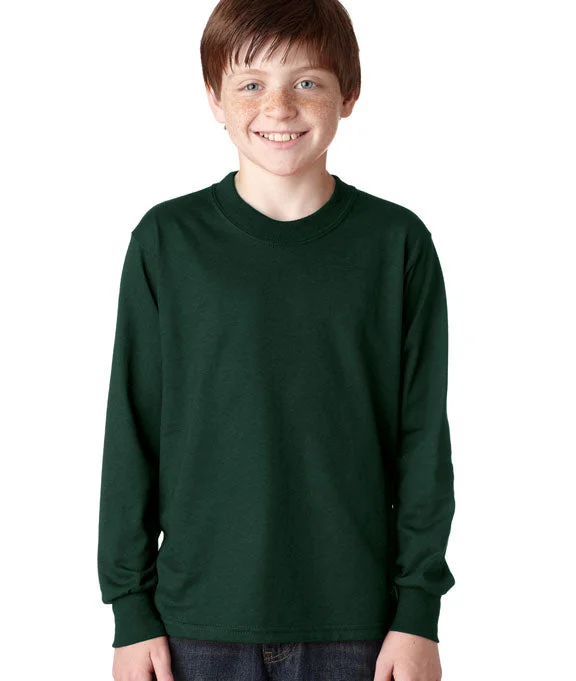 Beaded Sweatshirts29BL - Jerzees Youth 5.6 oz. DRI-POWER® ACTIVE Long-Sleeve T-Shirt | Forest Green