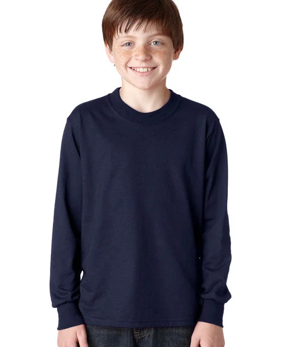 Ribbed Cuff Hoodies29BL - Jerzees Youth 5.6 oz. DRI-POWER® ACTIVE Long-Sleeve T-Shirt | J Navy