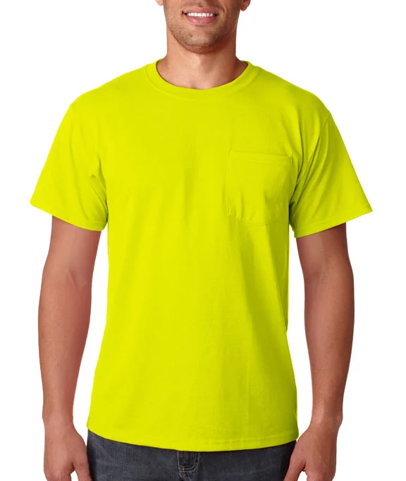 Metallic Hoodies29MP - Jerzees Adult 5.6 oz. DRI-POWER® ACTIVE Pocket T-Shirt | Safety Green