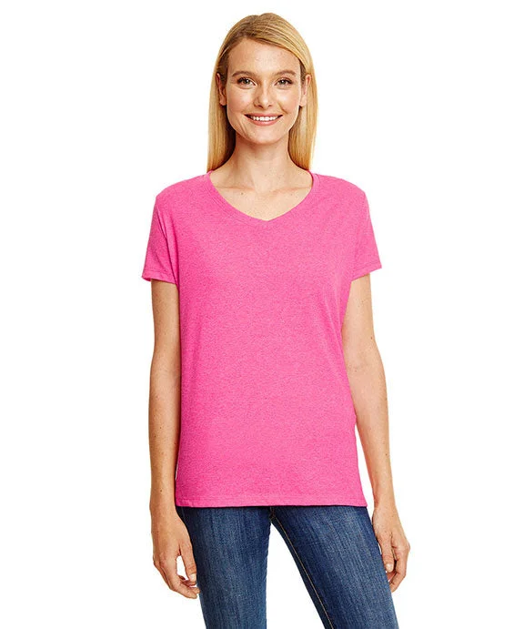 Outdoor Sweatshirts42VT - Hanes Ladies Perfect-T Triblend V-Neck T-Shirt | Jazzberry Pink Triblend