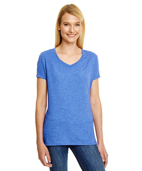 Bamboo Fiber Sweatshirts42VT - Hanes Ladies Perfect-T Triblend V-Neck T-Shirt | Royal Triblend