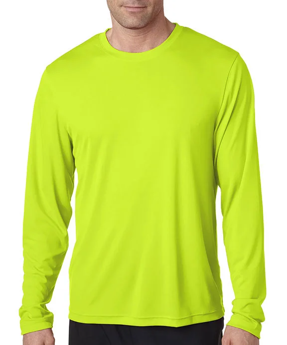 Bamboo Fiber Sweatshirts482L - Hanes Adult Cool DRI® with FreshIQ Long-Sleeve Performance T-Shirt | Safety Green