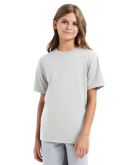 Tasseled Sweatshirts498Y - Hanes Youth Perfect-T T-Shirt | Ash